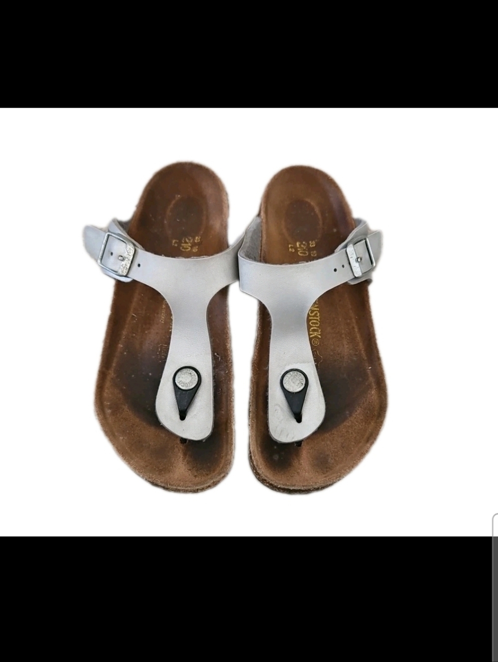 Birkenstock Big Kids Gizeh Birko-Flor Silver Thong Casual Beach Summer Sandal 2
